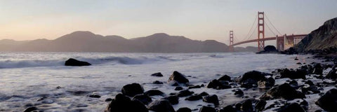 Marshall Beach Pano - 1 White Modern Wood Framed Art Print with Double Matting by Blaustein, Alan