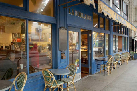 La Boulange - 138 White Modern Wood Framed Art Print with Double Matting by Blaustein, Alan
