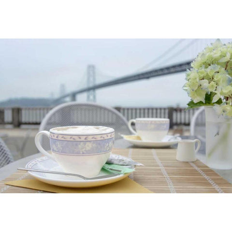 Dream Cafe Bay Bridge - 1 Gold Ornate Wood Framed Art Print with Double Matting by Blaustein, Alan