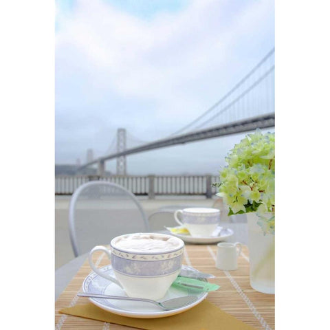 Dream Cafe Bay Bridge - 2 Black Modern Wood Framed Art Print by Blaustein, Alan