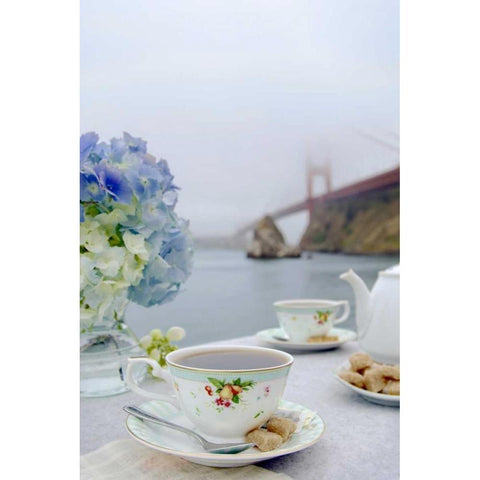 Dream Cafe Golden Gate Bridge - 12 Black Modern Wood Framed Art Print with Double Matting by Blaustein, Alan