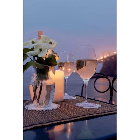 Dream Cafe Golden Gate Bridge - 8 White Modern Wood Framed Art Print by Blaustein, Alan