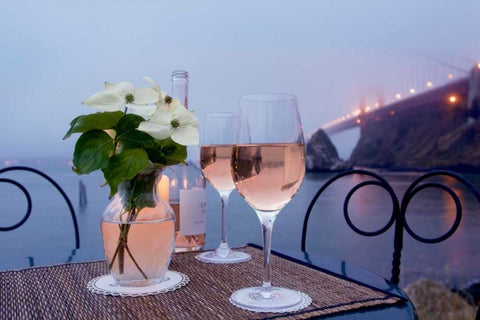 Dream Cafe Golden Gate Bridge - 9 Black Ornate Wood Framed Art Print with Double Matting by Blaustein, Alan