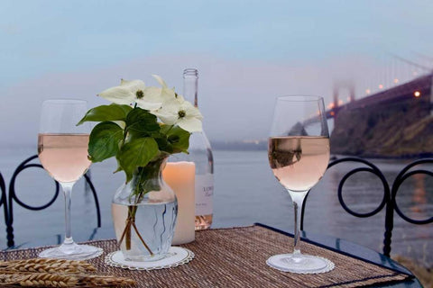 Dream Cafe Golden Gate Bridge - 10 Black Ornate Wood Framed Art Print with Double Matting by Blaustein, Alan