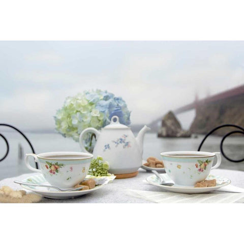 Dream Cafe Golden Gate Bridge - 11 White Modern Wood Framed Art Print by Blaustein, Alan