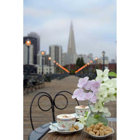 Dream Cafe Broadway Pier - 22 White Modern Wood Framed Art Print by Blaustein, Alan