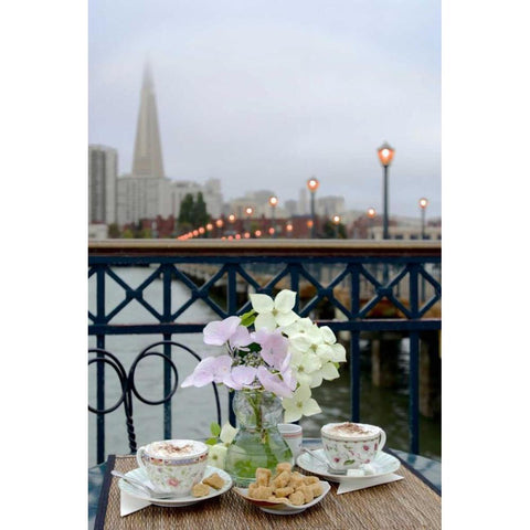 Dream Cafe Broadway Pier - 21 Gold Ornate Wood Framed Art Print with Double Matting by Blaustein, Alan
