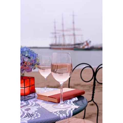 Dream Cafe Hyde St Pier - 31 Gold Ornate Wood Framed Art Print with Double Matting by Blaustein, Alan