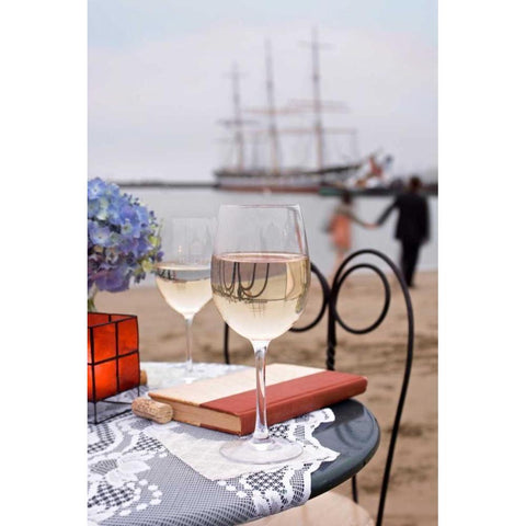 Dream Cafe Hyde St Pier - 29 Black Modern Wood Framed Art Print with Double Matting by Blaustein, Alan