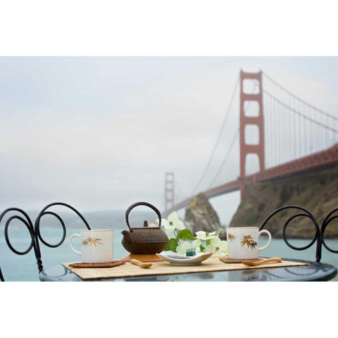 Dream Cafe Golden Gate Bridge - 43 Black Modern Wood Framed Art Print with Double Matting by Blaustein, Alan