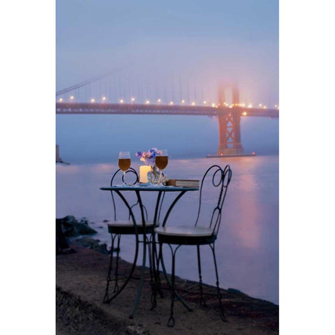 Dream Cafe Golden Gate Bridge - 51 Black Modern Wood Framed Art Print with Double Matting by Blaustein, Alan