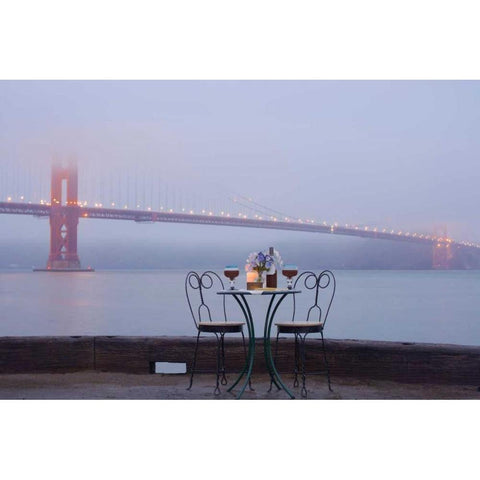 Dream Cafe Golden Gate Bridge - 53 Black Modern Wood Framed Art Print with Double Matting by Blaustein, Alan