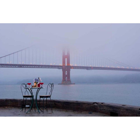 Dream Cafe Golden Gate Bridge - 56 Black Modern Wood Framed Art Print with Double Matting by Blaustein, Alan