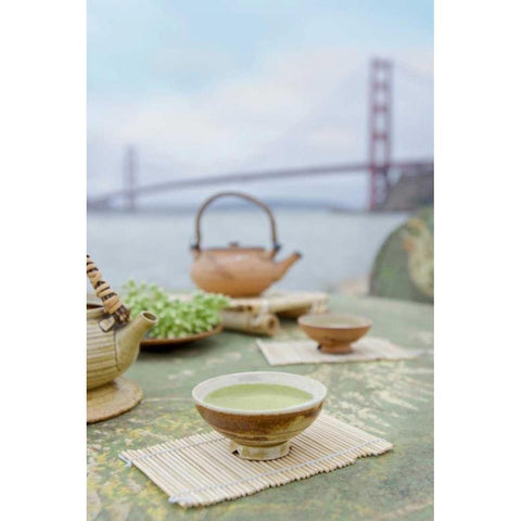 Dream Cafe Golden Gate Bridge - 65 Black Modern Wood Framed Art Print with Double Matting by Blaustein, Alan
