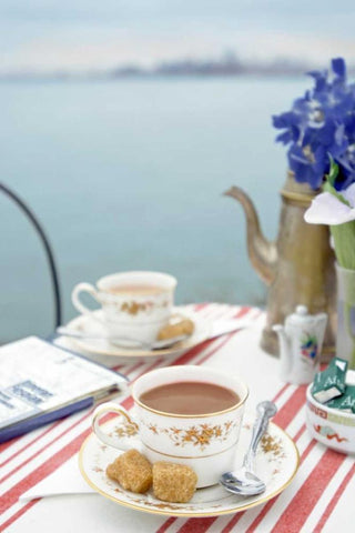 Dream Cafe Golden Gate Bridge - 68 White Modern Wood Framed Art Print with Double Matting by Blaustein, Alan