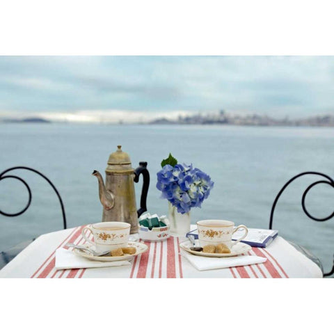 Dream Cafe Golden Gate Bridge - 67 Black Modern Wood Framed Art Print with Double Matting by Blaustein, Alan