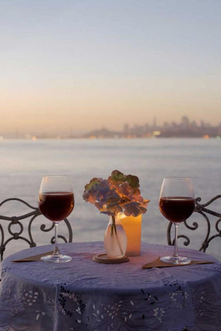 Dream Cafe Golden Gate Bridge - 69 Black Ornate Wood Framed Art Print with Double Matting by Blaustein, Alan