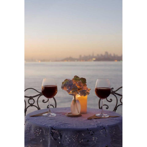 Dream Cafe Golden Gate Bridge - 69 Black Modern Wood Framed Art Print by Blaustein, Alan