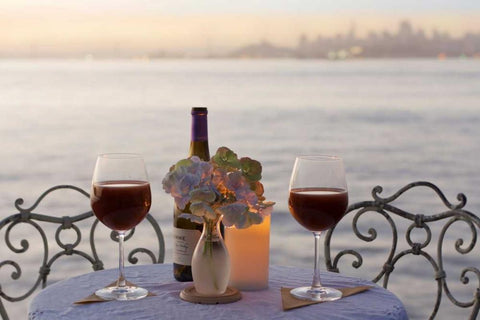 Dream Cafe Golden Gate Bridge - 71 White Modern Wood Framed Art Print with Double Matting by Blaustein, Alan