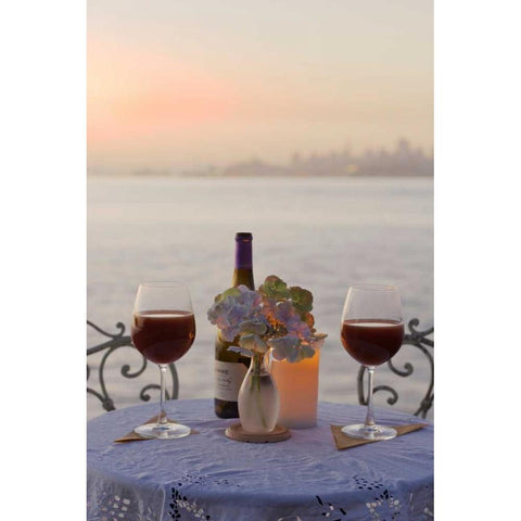 Dream Cafe Golden Gate Bridge - 72 Gold Ornate Wood Framed Art Print with Double Matting by Blaustein, Alan