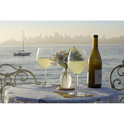 Dream Cafe Golden Gate Bridge - 74 Black Modern Wood Framed Art Print by Blaustein, Alan