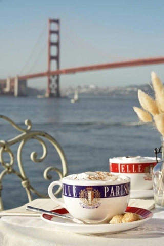 Dream Cafe Golden Gate Bridge - 76 White Modern Wood Framed Art Print with Double Matting by Blaustein, Alan