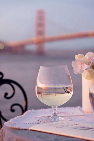 Dream Cafe Golden Gate Bridge - 80 Black Ornate Wood Framed Art Print with Double Matting by Blaustein, Alan