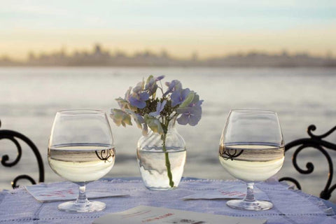 Dream Cafe Golden Gate Bridge - 82 Black Ornate Wood Framed Art Print with Double Matting by Blaustein, Alan