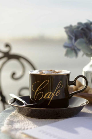 Dream Cafe Golden Gate Bridge - 85 Black Ornate Wood Framed Art Print with Double Matting by Blaustein, Alan