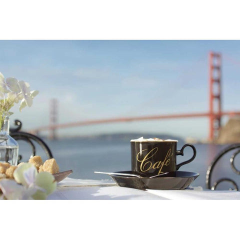 Dream Cafe Golden Gate Bridge - 87 Black Modern Wood Framed Art Print with Double Matting by Blaustein, Alan