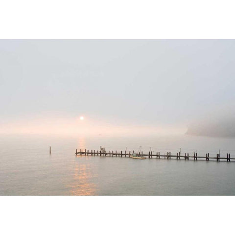 Antique Pier - 39 Black Modern Wood Framed Art Print with Double Matting by Blaustein, Alan