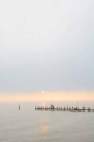 Antique Pier - 40 White Modern Wood Framed Art Print with Double Matting by Blaustein, Alan