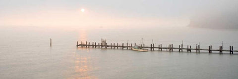 Antique Pier - 38 White Modern Wood Framed Art Print with Double Matting by Blaustein, Alan