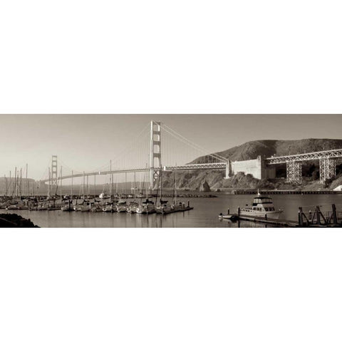 Golden Gate Bridge - 34 Gold Ornate Wood Framed Art Print with Double Matting by Blaustein, Alan