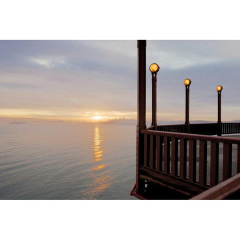 Golden Gate Bridge - 46 White Modern Wood Framed Art Print by Blaustein, Alan