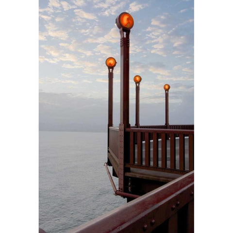 Golden Gate Bridge - 43 White Modern Wood Framed Art Print by Blaustein, Alan