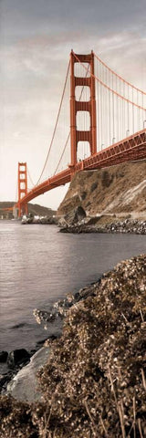 Golden Gate Bridge #1 White Modern Wood Framed Art Print with Double Matting by Blaustein, Alan