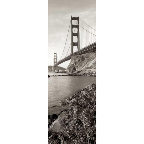 Golden Gate Bridge Pano - 1 Gold Ornate Wood Framed Art Print with Double Matting by Blaustein, Alan