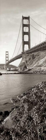 Golden Gate Bridge Pano - 1 White Modern Wood Framed Art Print with Double Matting by Blaustein, Alan