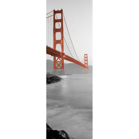 Golden Gate Bridge at Dawn (A) White Modern Wood Framed Art Print by Blaustein, Alan