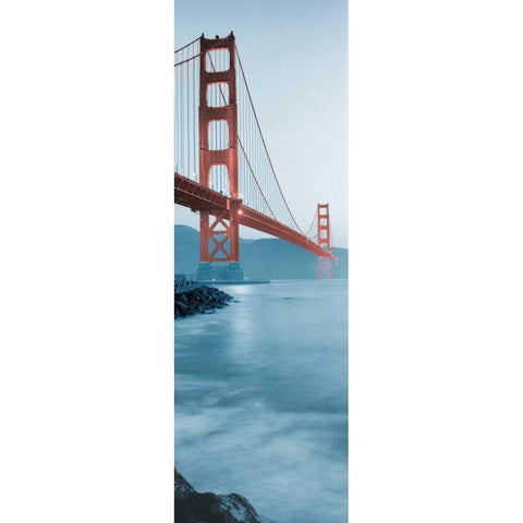 Golden Gate Bridge at Dawn (B) White Modern Wood Framed Art Print by Blaustein, Alan