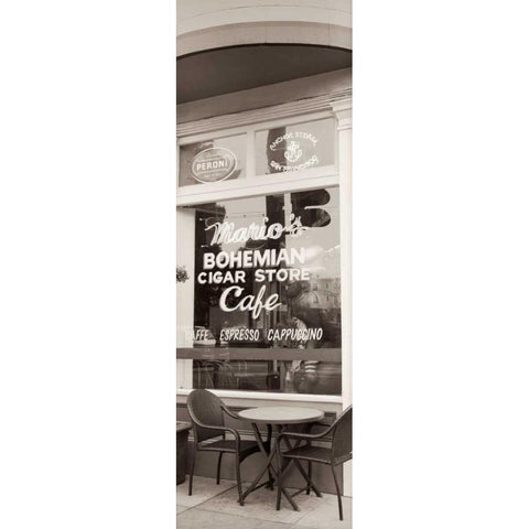 MarioÃ¢â‚¬â„¢s Cigar Store Pano - 1 White Modern Wood Framed Art Print by Blaustein, Alan