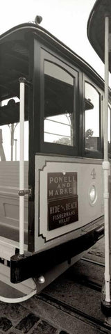 Cable Car Pano - 1 White Modern Wood Framed Art Print with Double Matting by Blaustein, Alan