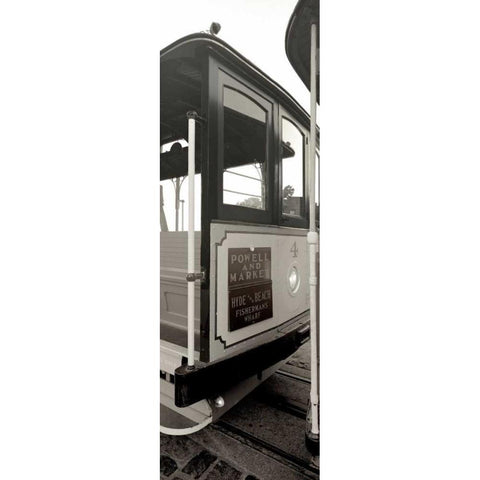 Cable Car Pano - 1 Black Modern Wood Framed Art Print with Double Matting by Blaustein, Alan