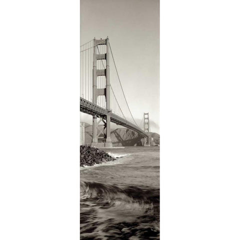 Golden Gate Bridge Pano - 2 Black Modern Wood Framed Art Print by Blaustein, Alan