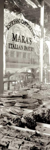 San Francisco Cafe Pano - 2 Black Ornate Wood Framed Art Print with Double Matting by Blaustein, Alan