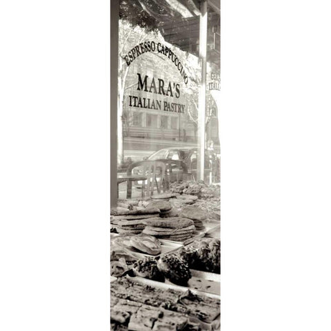San Francisco Cafe Pano - 2 White Modern Wood Framed Art Print by Blaustein, Alan