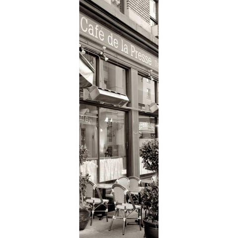 Cafe la Presse Pano - 1 Black Modern Wood Framed Art Print by Blaustein, Alan