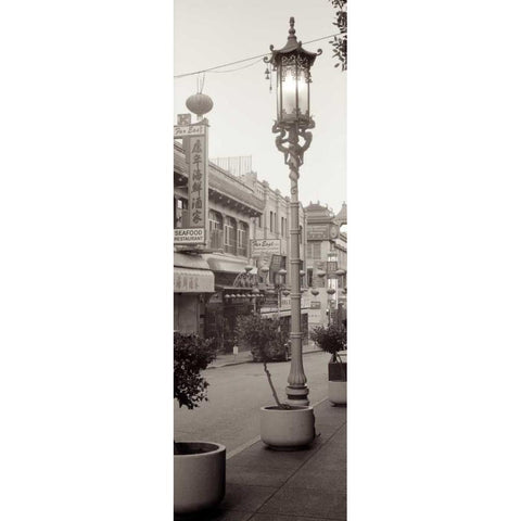 China Town Pano - 1 White Modern Wood Framed Art Print by Blaustein, Alan