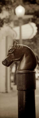 Hitching Post Pano - 1 Black Ornate Wood Framed Art Print with Double Matting by Blaustein, Alan